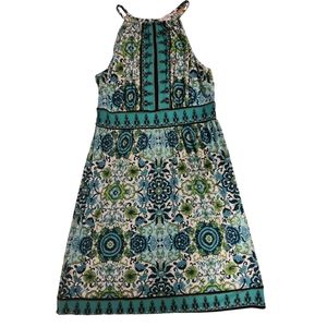 Green 💚"London Times" Print Dress size 12